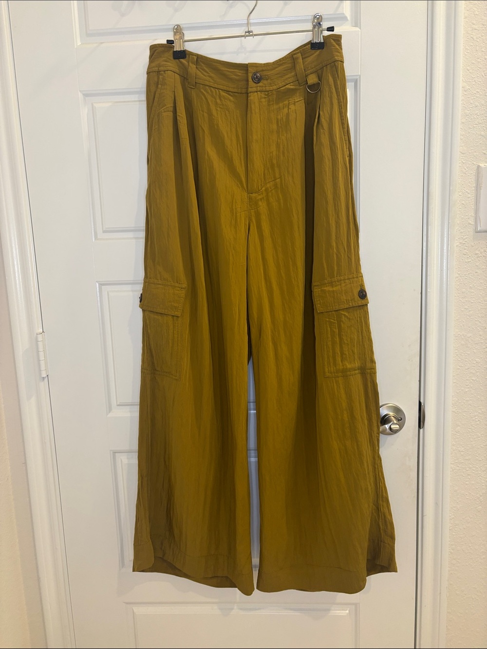 Madewell Size 8 Wide Leg Cargo Pants Olive Green Utility High Rise